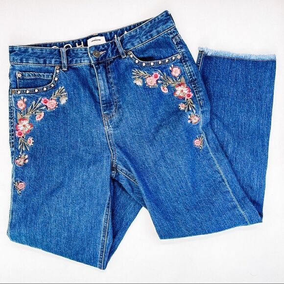 Kate Spade Embroidered Hi Rise Cropped Jeans - Picture 4 of 10